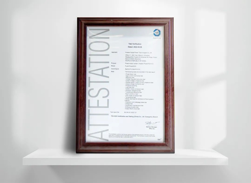 FusionPower6000 3.0 tiene resultados satisfactorios en la verificación de prueba de TÜV SÜD 