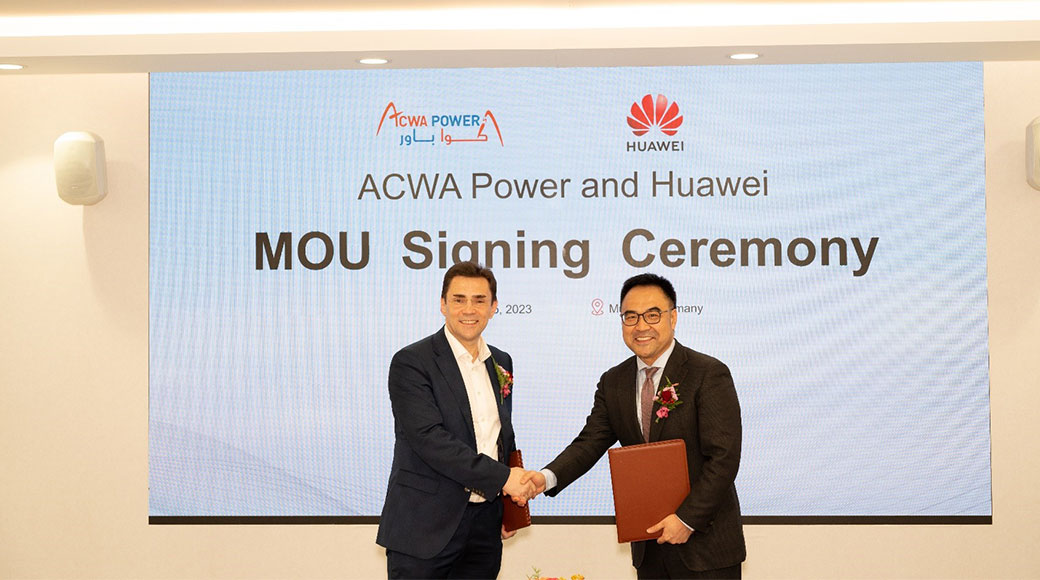 ACWA Power และหัวเว่ยมุ่งกระตุ้นนวัตกรรมในการพัฒนาพลังงานหมุนเวียนและระบบกักเก็บ