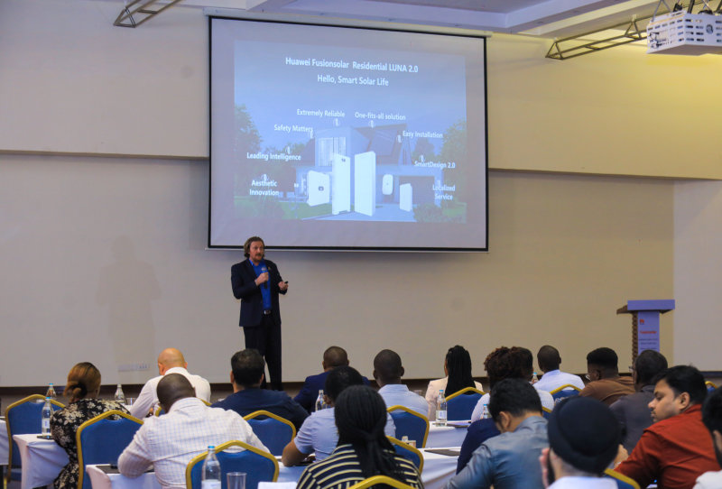 Vice President of Huawei Digital Power Eastern Africa Region, Nick Lusson speaks during the event