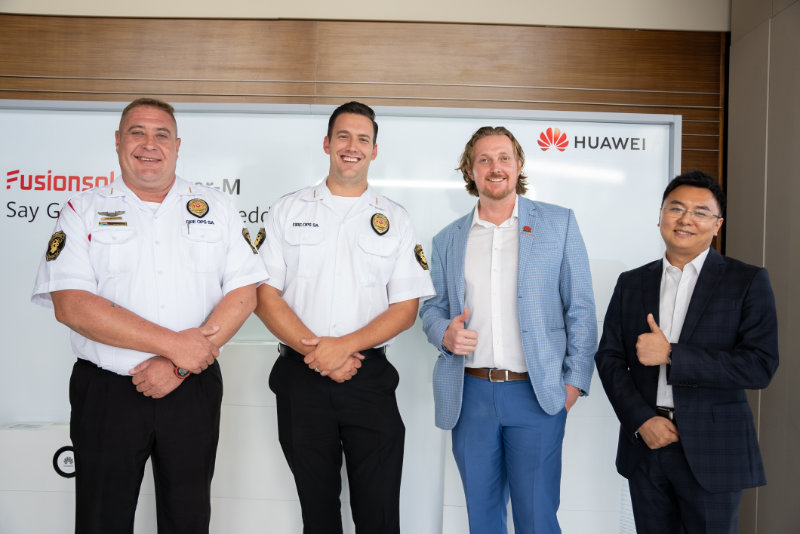 De Wet Engelbrecht, CEO of Fire OPs SA, Nick Lusson, VP Huawei Digital Power East Africa, Zhao Tianqi (Tom), VP, of Huawei Digital Power South Africa